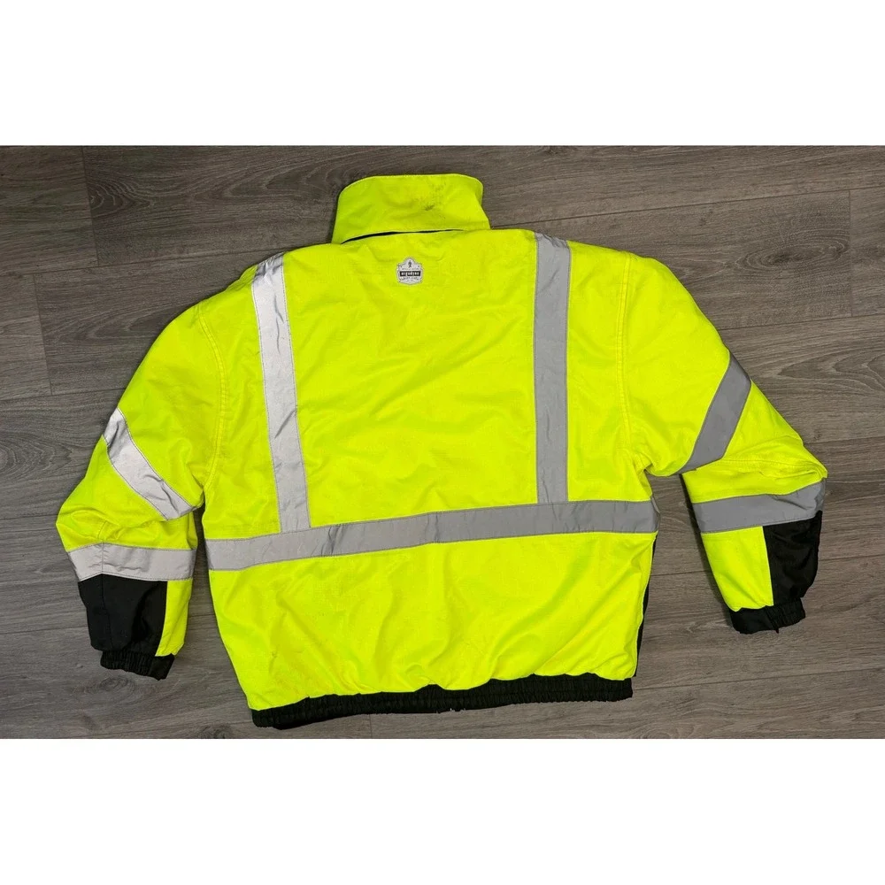 Ergodyne Work Gear High Visibility Neon Yellow‎ Black Safety Jacket Men XL